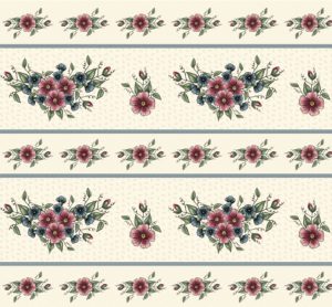 Kate floral border stripe