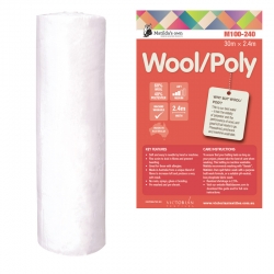 Wool/Poly wadding/batting 2.4m Roll