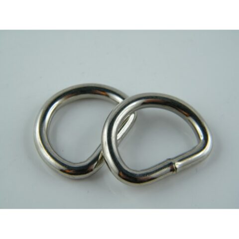 1 inch Alloy Flat D Rings - Silver Alloy (2 pack)