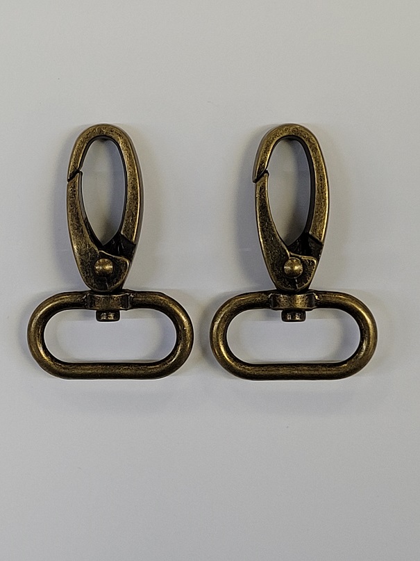 1 inch Antique Brass Swivel Snap Hooks (2 pack) - Bellarine Sewing Centre