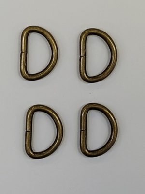 3 quarter inch D Rings antique brass