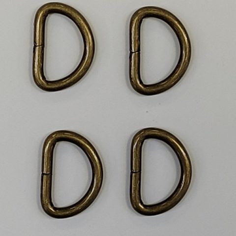 3/4" D Rings - Antique Brass (4 pack)