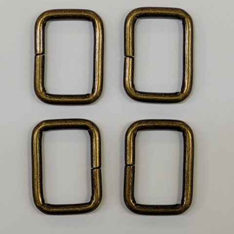 3/4" Rectangle Rings - Antique Brass (4 pack)