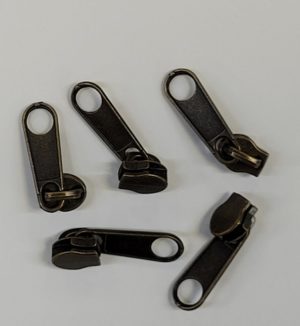 Zipper pulls size 3 antique brass