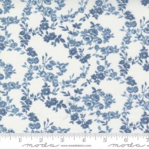 55263 24 Surfside Small Floral - Cream Blue