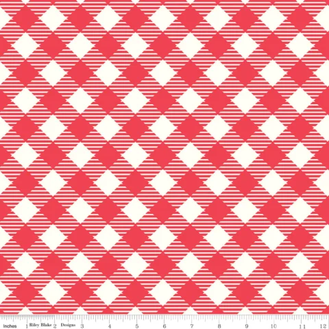 Bee Gingham Wide Back by Lori Holt WB12562 Cayenne