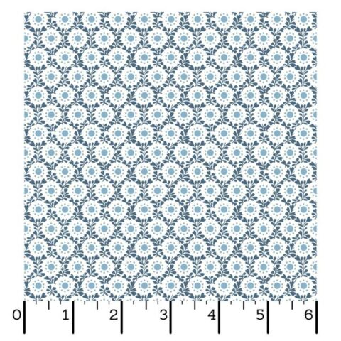Franny's Flowers - MAS10504-B Polka Dot Floral Blue