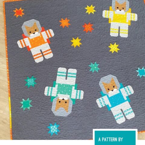 Elizabeth Hartman - EH068 - Cats in Space Quilt Pattern