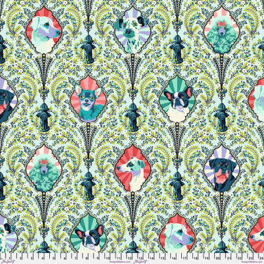 Metallic Besties Puppy Dog Eyes Bluebell - Tula Pink - PER QUARTER METRE Metallic Besties Puppy Dog Eyes Bluebell - Tula Pink - PER QUARTER METRE