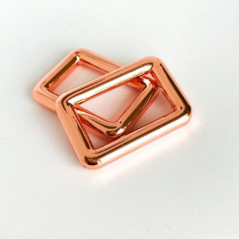 1" Rectangle Rings Metal- Rose Gold (2 pack)
