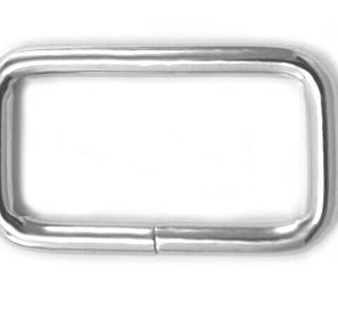 1" Rectangle Rings Metal- Silver (2 pack)