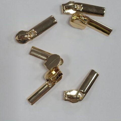 Zipper Pulls #3 - Plain Band - Gold - 6 pack