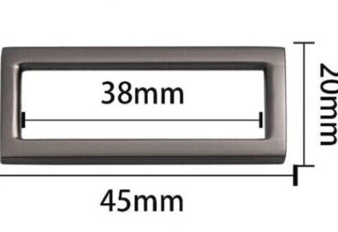 38mm Rectangle Rings Slides Metal- Gun Black - (2 pack)
