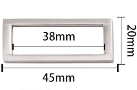 38mm Rectangle Rings Slides Metal - Silver - (2 pack)
