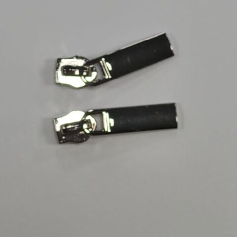 Zipper Pulls #5 - Plain Band - Silver - 2 pack