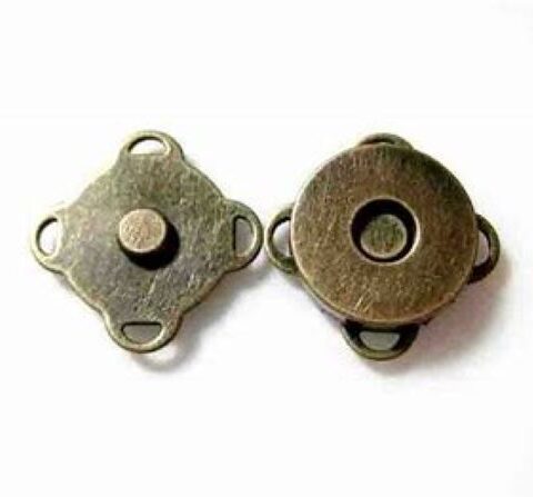 Magnetic Snaps - Sew in - Antique Brass - 15mm - 18mm