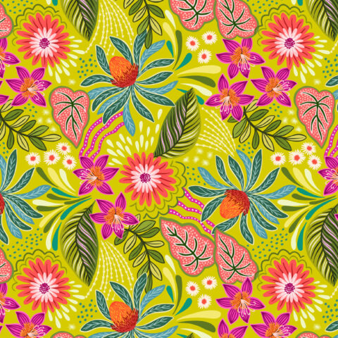 Bahia - A807.2 Carnival Floral on Green