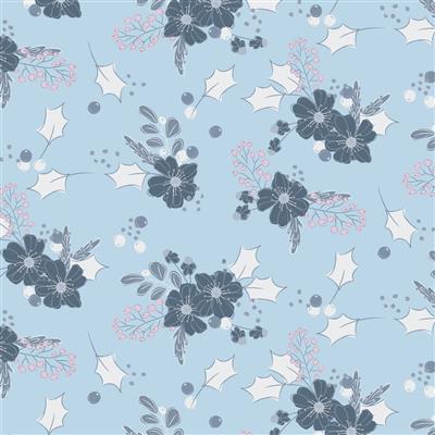 Meags and Me - Winter Gardens Y4126-87 Main Floral Light Denim