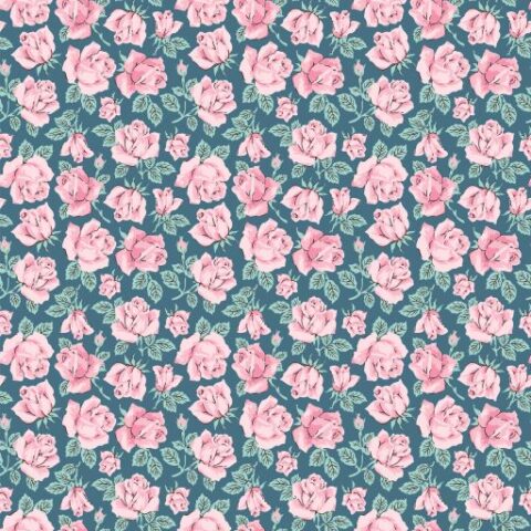 Poppie Cotton - Delightful Department Store - DS23205 Carol's Roses Teal