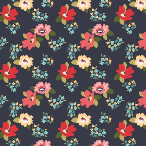 Poppie Cotton - Treasured Threads - TT23719 Jane Navy