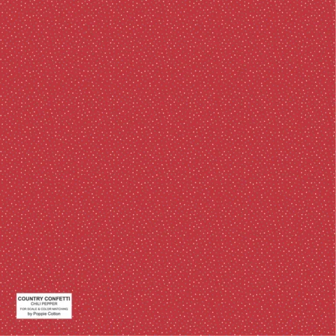 Poppie Cotton - Country Confetti CC20222 - Chili Pepper Red