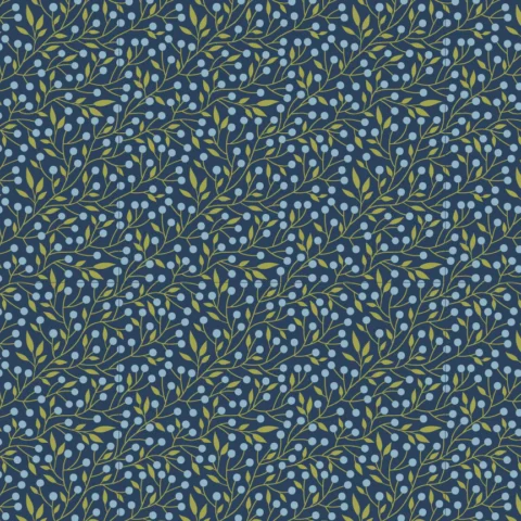 Poppie Cotton - Sunshine & Chamomile SC23508 - Berry Thicket Navy