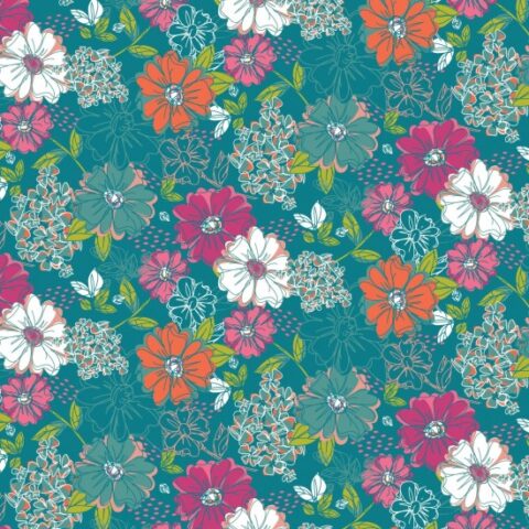 Nutex Fabric, Floral Dreams, Floral fabric, bike fabric, Floral Dreams 81630 Col 2