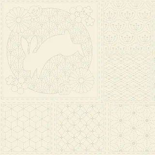 Sashiko Panel - DV4050 Natural