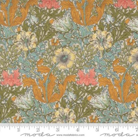 Barbara Brackman, Moda Fabrics, William Morris Fabric, Morris Manor fabric, Bellarine Sewing Centre, patchwork geelong, geelong quilting, Morris Manor - 8390 11 Compton Florals Porcelain