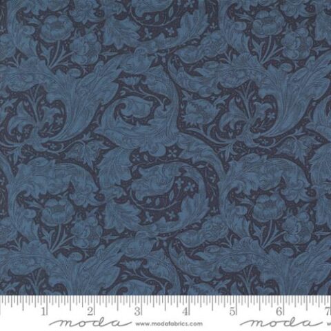 Barbara Brackman, Moda Fabrics, William Morris Fabric, Morris Manor fabric, Bellarine Sewing Centre, patchwork geelong, geelong quilting, Morris Manor - 8394 14 Bachelors Button Blenders Twilight