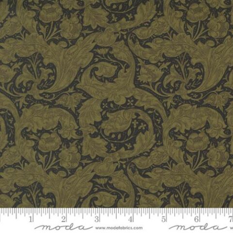 Barbara Brackman, Moda Fabrics, William Morris Fabric, Morris Manor fabric, Bellarine Sewing Centre, patchwork geelong, geelong quilting, Morris Manor - 8394 15 Bachelors Button Blenders Ebony