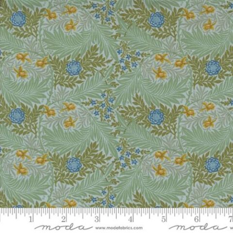 Barbara Brackman, Moda Fabrics, William Morris Fabric, Morris Manor fabric, Bellarine Sewing Centre, patchwork geelong, geelong quilting, Morris Manor - 8395 15 Larkspur Florals Sky