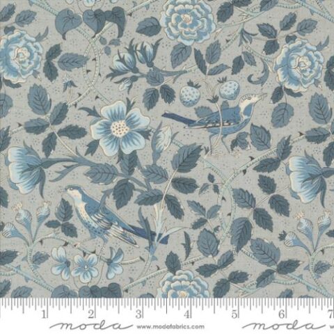 Patchwork Geelong, Geelong Quilting, French General, French General Fabric, Sacre Bleu, French General Sacre Bleu, Sacre Bleu - 13972 14 Oiseaux Florals Birds Ciel Blue