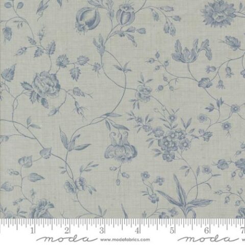 Patchwork Geelong, Geelong Quilting, French General, French General Fabric, Sacre Bleu, French General Sacre Bleu, Sacre Bleu - 13973 16 Pivoine Florals Vines Ciel Blue