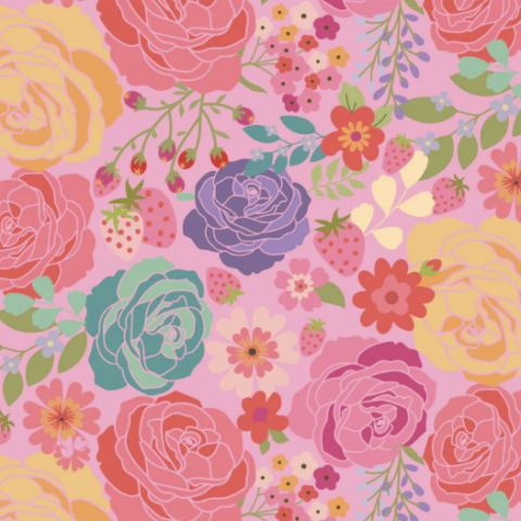 Poppie Cotton - Calico Cowgirls - CW24803 Texas Rose Pink
