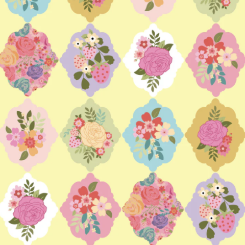 Poppie Cotton - Calico Cowgirls - CW24806 Wallpaper Rose Yellow