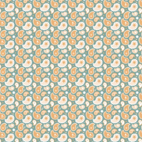 Poppie Cotton - Calico Cowgirls - CW24820 Paisley and Poppies Teal