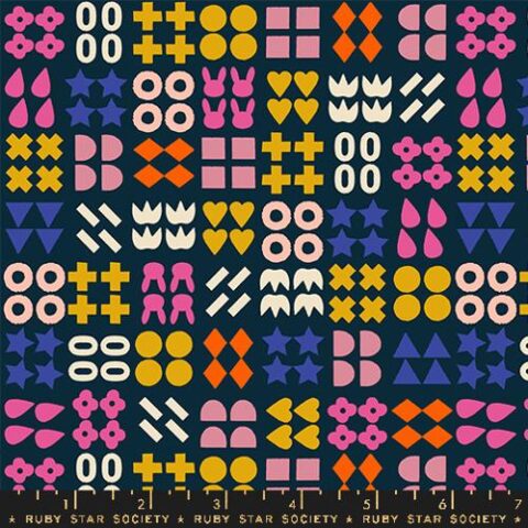 RSS, Ruby Star Society, RSS Woodland Park, Ruby Star Society Woodland Park, Patchwork Geelong, Geelong Quilting, Modern Fabric, Woodland Park RS1083 14 Shapely Teal Navy