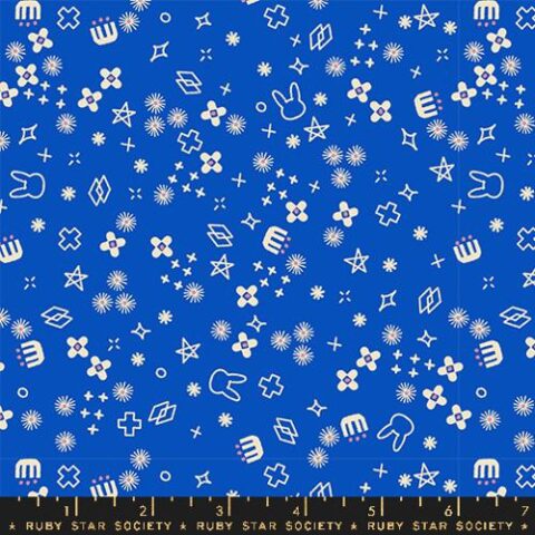 RSS, Ruby Star Society, RSS Woodland Park, Ruby Star Society Woodland Park, Patchwork Geelong, Geelong Quilting, Modern Fabric, Woodland Park RS1088 14 Bunny Bloom Blue Ribbon