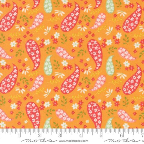 Raspberry Summer Apricot 37691 14 Moda #1 Paisley Paisley