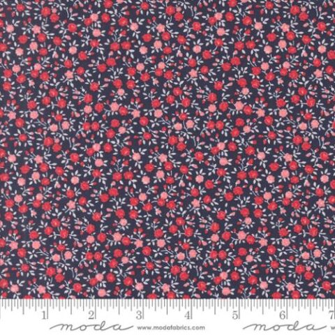 Camille Roskelley, Moda Fabrics, Summertime by Camille Roskelley, 55321 20 Bloom Small Floral Navy