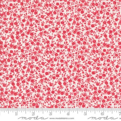 Camille Roskelley, Moda Fabrics, Summertime by Camille Roskelley, 55321 32 Bloom Small Floral Cream Red