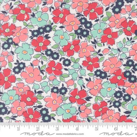 Camille Roskelley, Moda Fabrics, Summertime by Camille Roskelley, 55323 11 Flower Patch Florals Cream