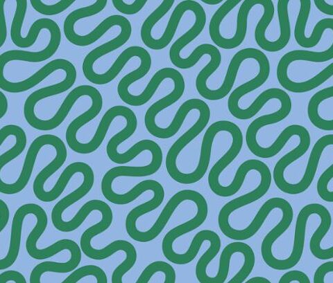 Emily Van Hoff, Moda Fabrics, Groove Fabric, Patchwork Geelong, 42372 25 - Unspooled Geometrics Swirls Meander, Groove Spring