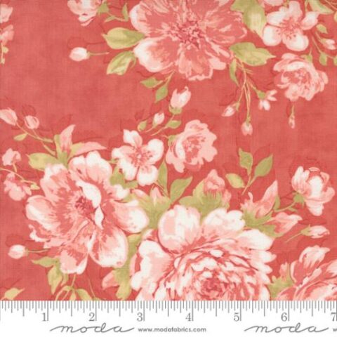 Muse by 3 Sisters, 3 Sisters Fabric, Moda Fabric, Patchwork Geelong, Geelong Quilting, Moda Fabrics Australia, 44390 13 - Rose Garden Florals Scarlet