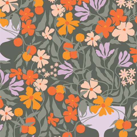 AGF, Art Gallery Fabrics, Modern Fabrics, Tangerine by AGF, TAN69900 Growing Centerpiece