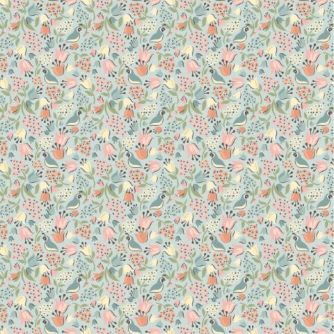Poppie Cotton, Poppie Cotton Fabric, Poppie Cotton Australia, Wildwood Dwellings Fabric, Wildwood Dwellings by Poppie Cotton, WW25104 Quail Hollow Lt Teal