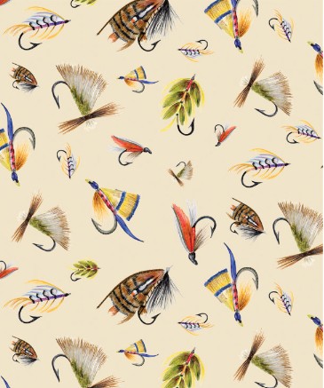 Fishful Thinking - Camelot Fabrics and Brett Blumenthal - 55240403-01 Fishing Lures Cream