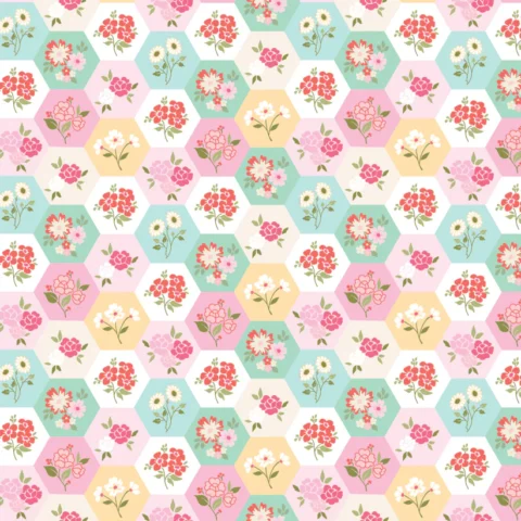 Poppie Cotton, Poppie Cotton Fabric, Rosy Cheeks by Poppy Cotton, Poppie Cotton Australia, Good Day Multi - RC25258