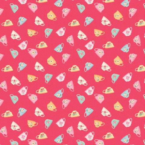 Poppie Cotton, Poppie Cotton Fabric, Rosy Cheeks by Poppy Cotton, Poppie Cotton Australia, Good Morning Red - RC25254
